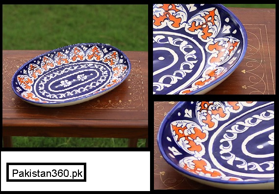 blue pottery dishes